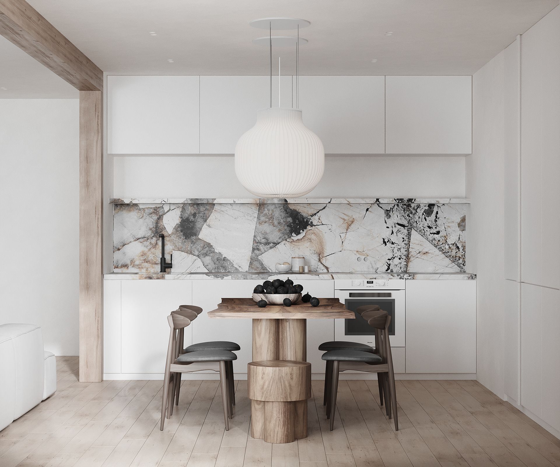 Không gian phòng bếp có vẻ tương đối đơn giản nhưng vẫn đủ để đáp ứng nhu cầu sinh hoạt cho chủ nhân căn nhà