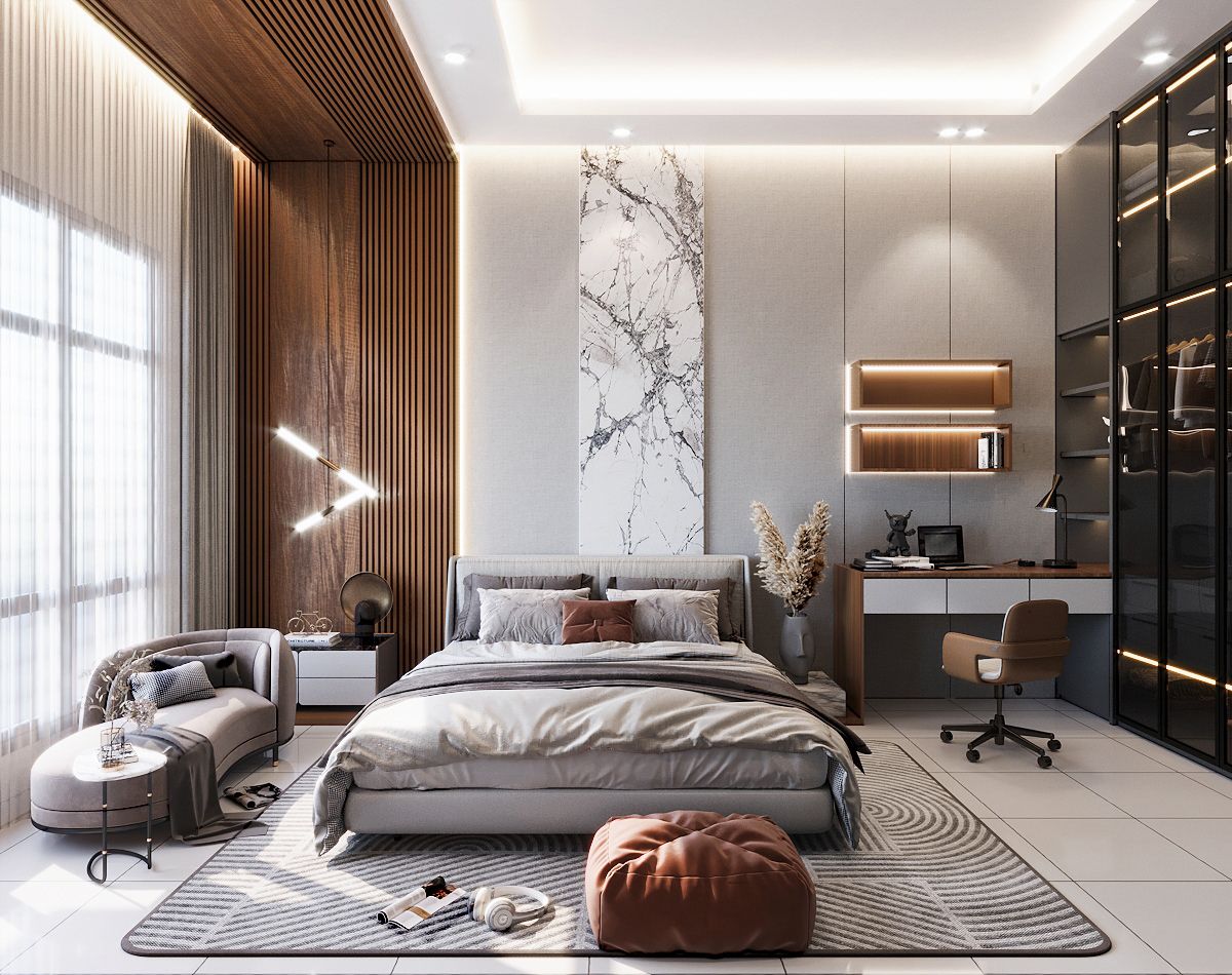 Tránh sử dụng đồ nội thất có kích thước lớn trong thiết kế nội thất nhà liền kề