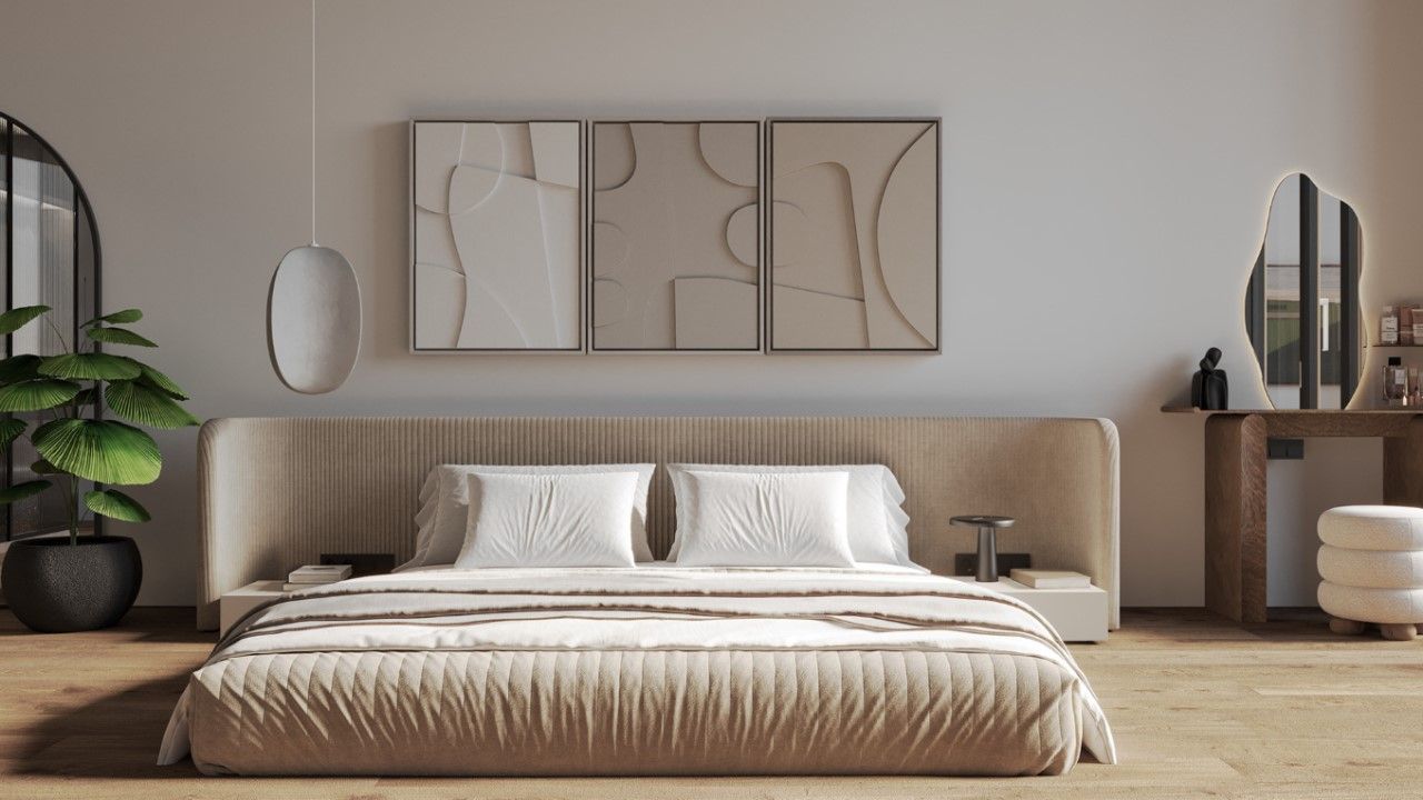 Trang trí tranh treo tường cho phòng ngủ không cần giường