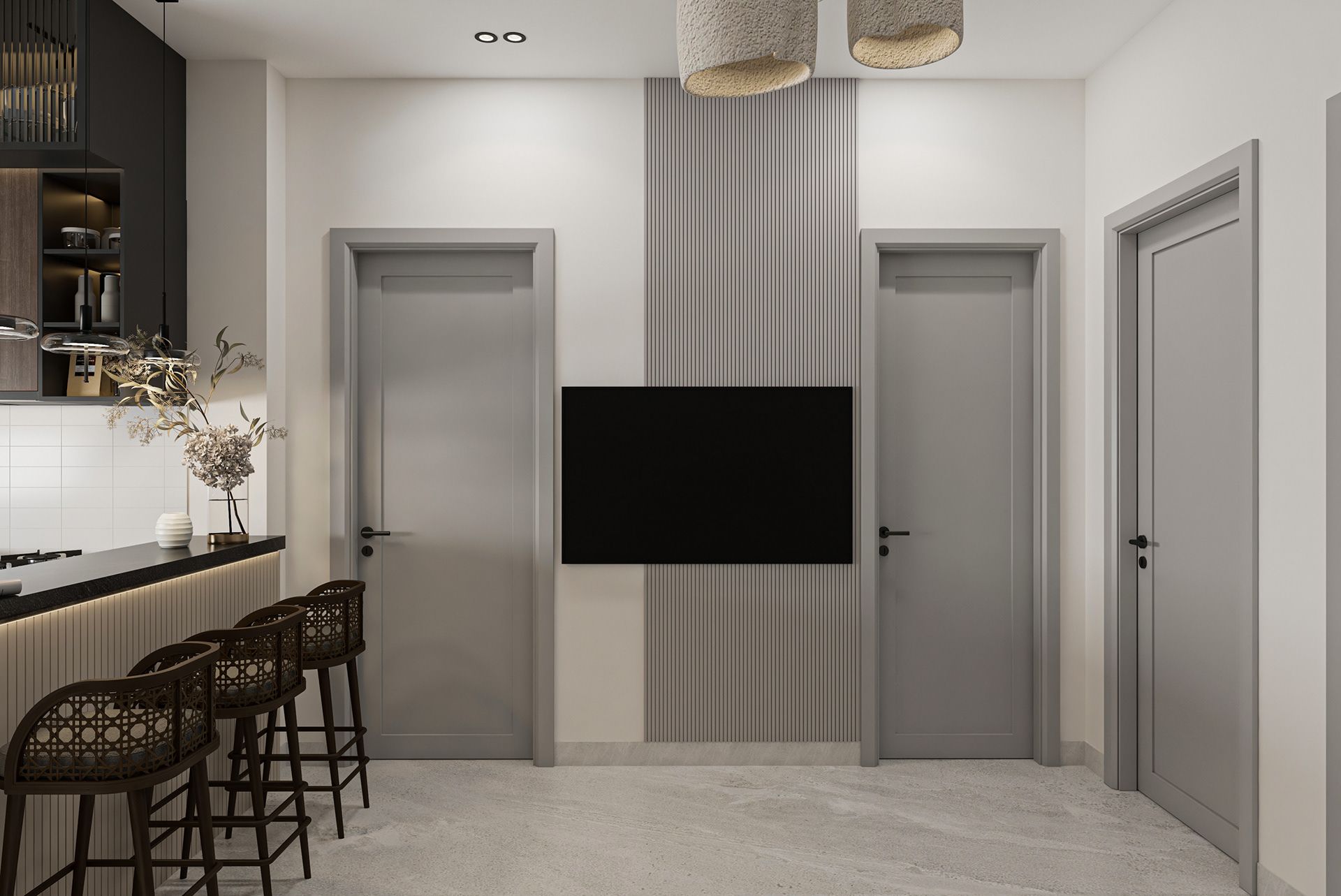 Sử dụng tivi treo tường gọn - tiện cho phòng khách