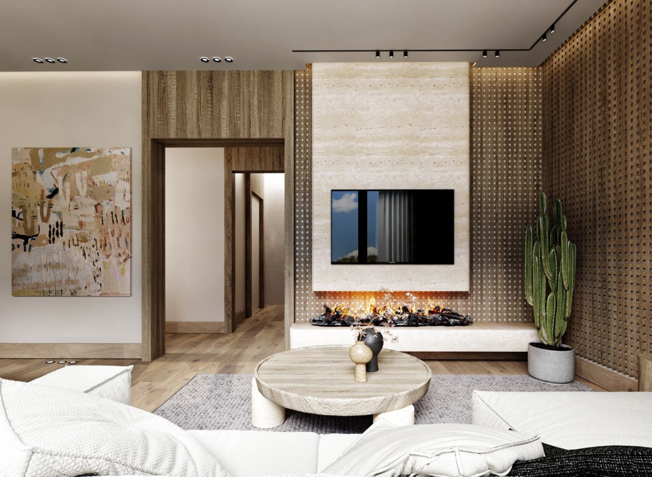 Sử dụng gỗ tự nhiên cao cấp làm nội dung phòng khách