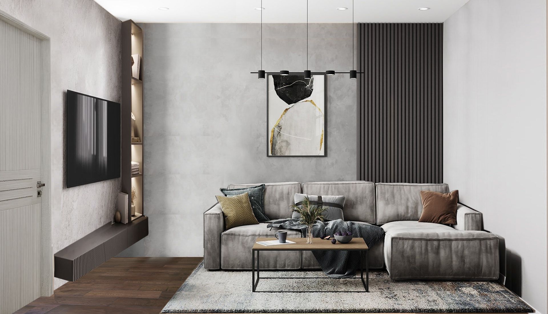 Nên thiết kế trần nhà màu sáng và đơn giản để tạo độ cao hơn cho không gian