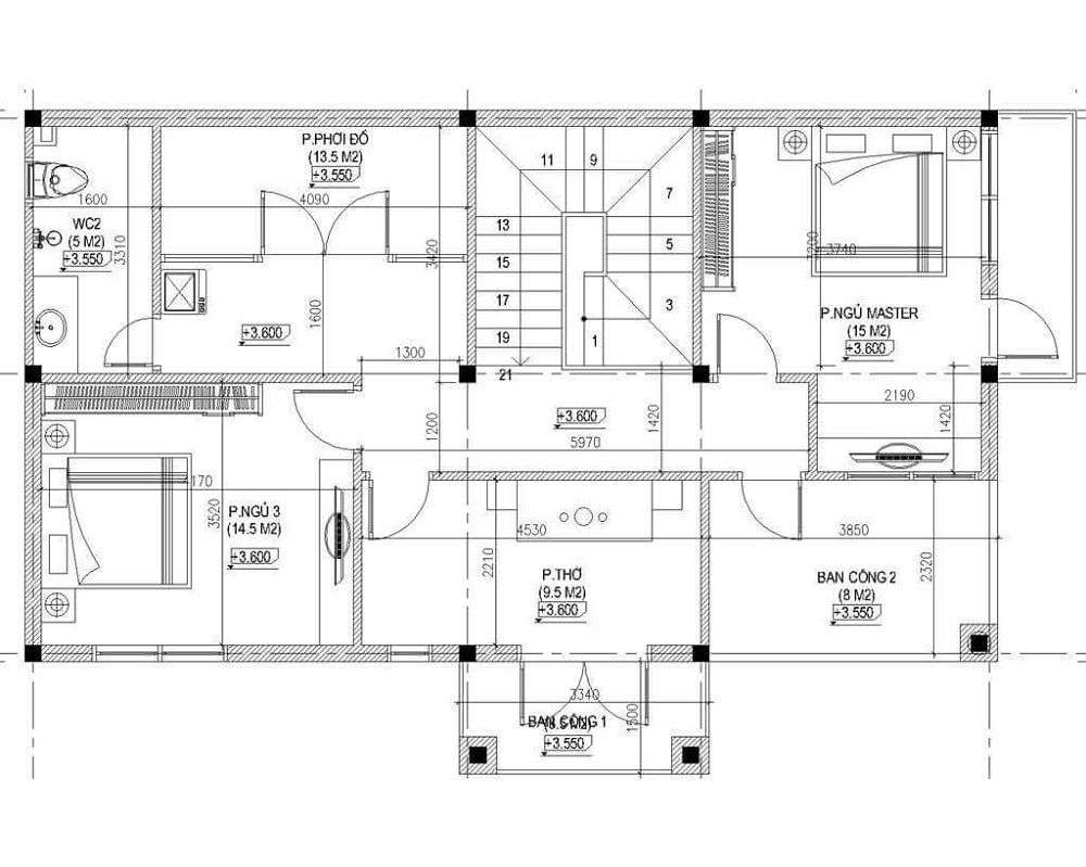 Mẫu 10: Mặt bằng biệt thự hiện đại đầy đủ không gian và đem lại sự sang trọng cho gia chủ