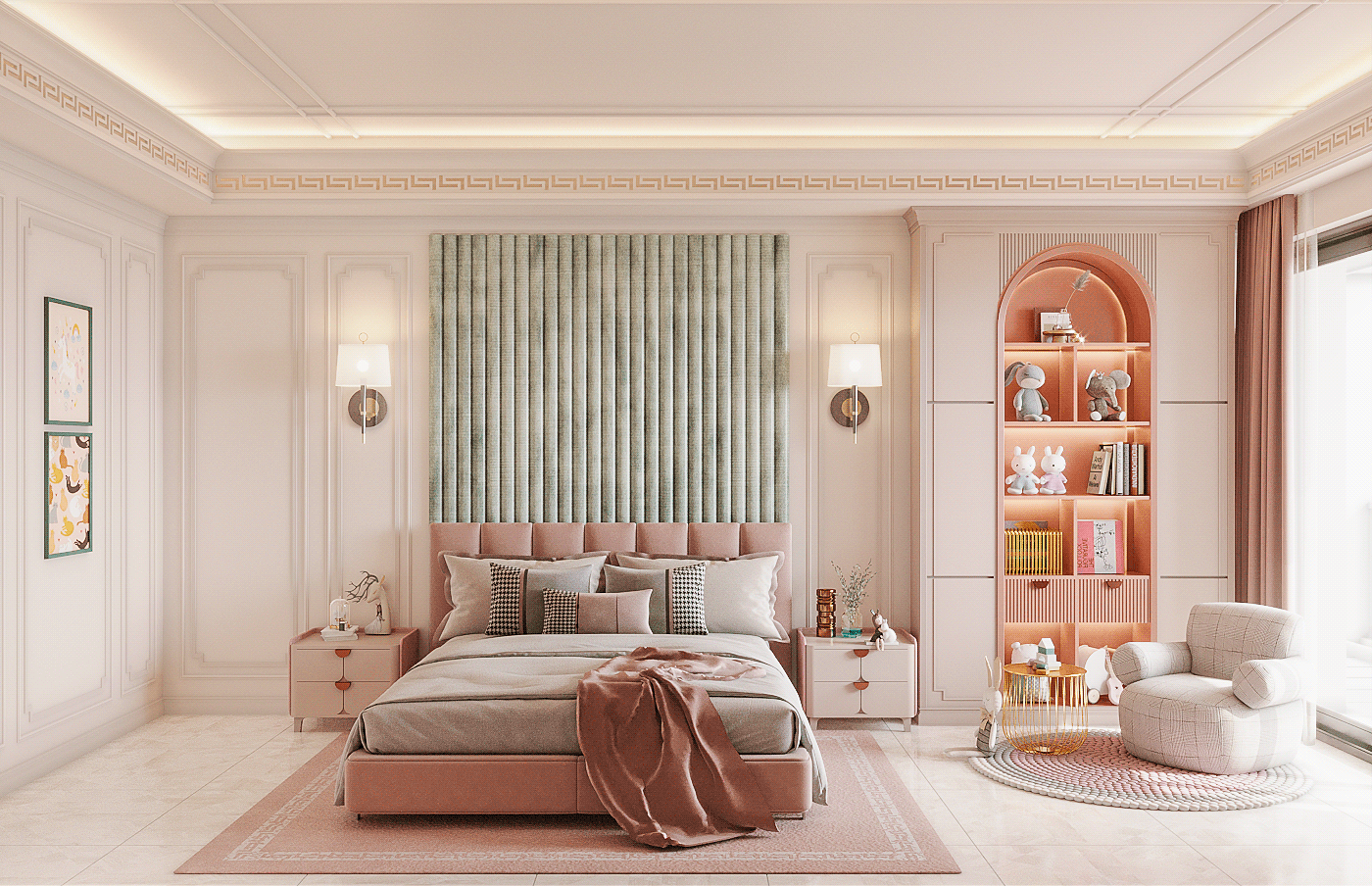 Mẫu 18: Phòng ngủ hiện đại với nội thất cơ bản, nhưng điểm nhấn đến từ cách phối màu sắc Mẫu 18: Phòng ngủ hiện đại với nội thất cơ bản, nhưng điểm nhấn đến từ cách phối màu sắc