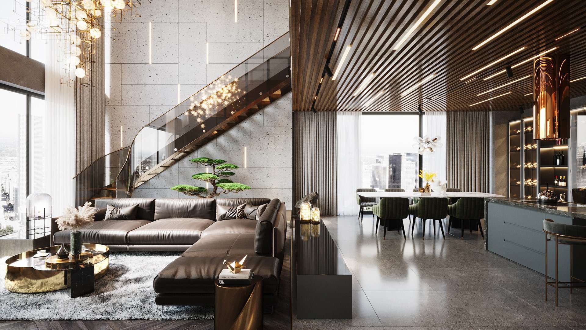 Mẫu thiết kế nội thất căn hộ Duplex theo phong cách luxury Mẫu thiết kế nội thất căn hộ Duplex theo phong cách luxury