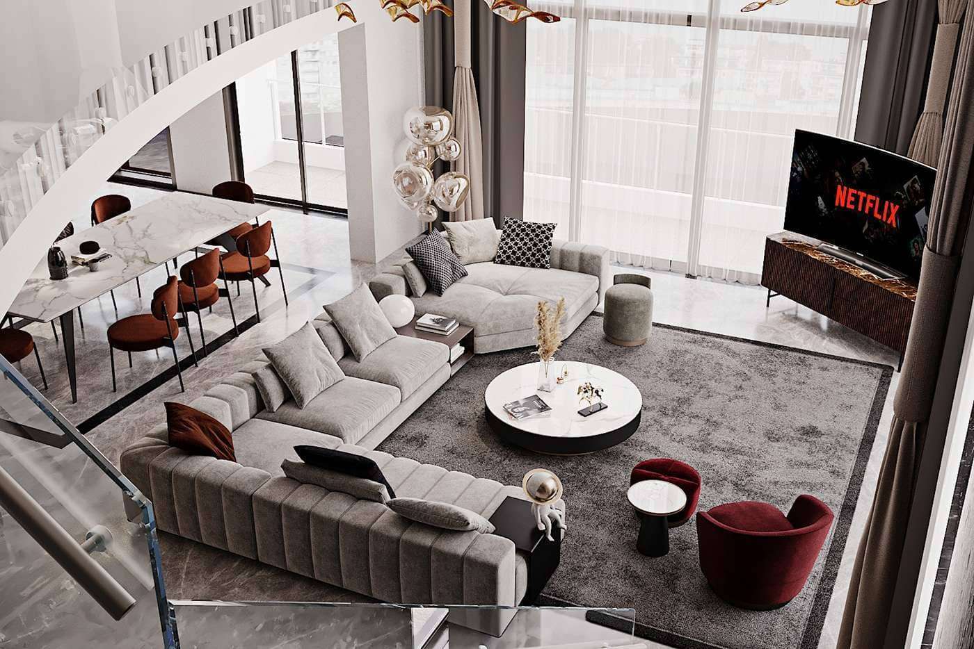Các đồ nội thất cao cấp làm căn hộ Duplex trở nên sang trọng hơn Các đồ nội thất cao cấp làm căn hộ Duplex trở nên sang trọng hơn