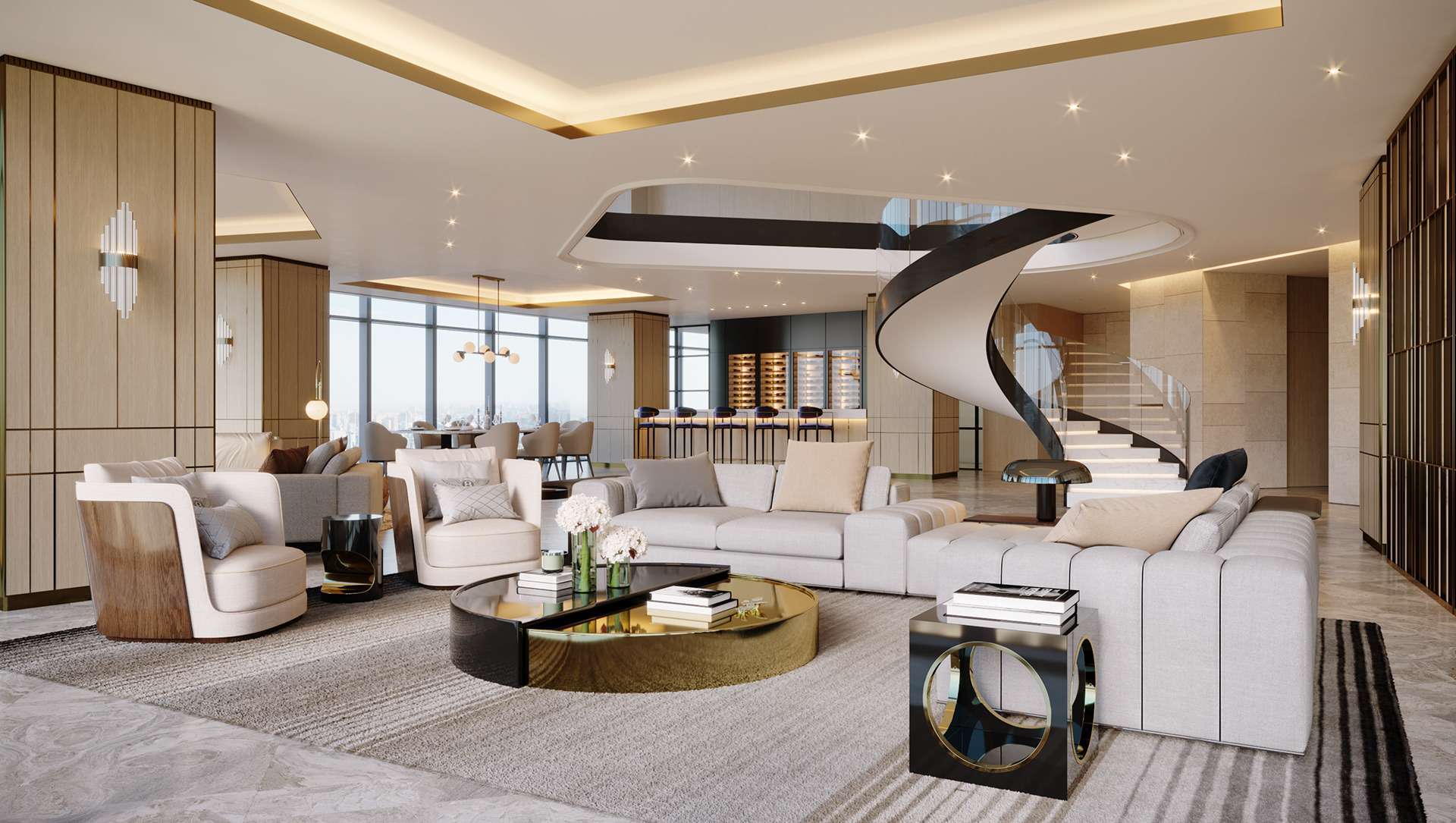 Thiết kế nội thất căn hộ Duplex với cầu thang lỗ xoáy độc đáo Thiết kế nội thất căn hộ Duplex với cầu thang lỗ xoáy độc đáo