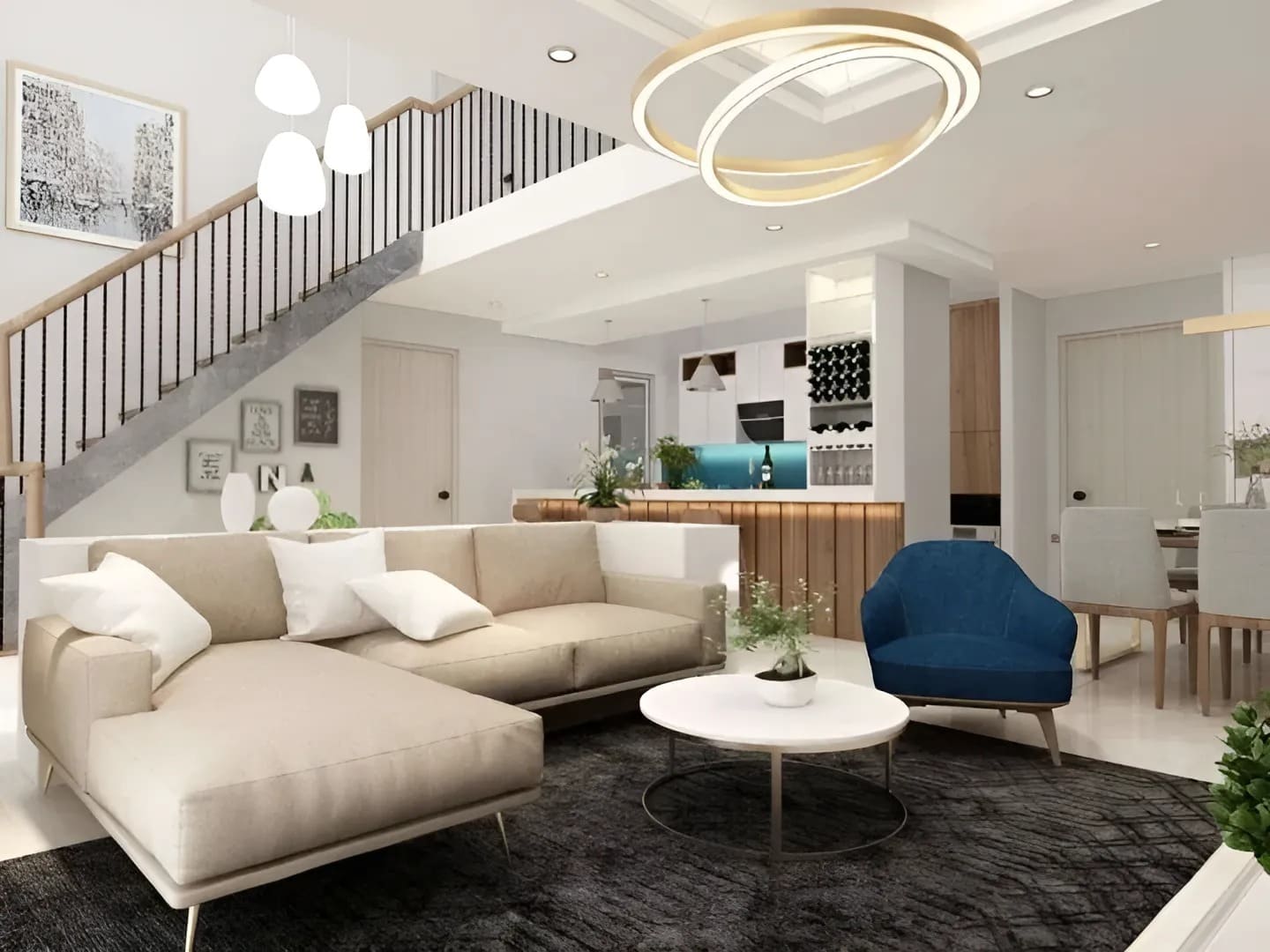Bố trí nội thất cho căn hộ Duplex sang trọng không kém phần ấm áp Bố trí nội thất cho căn hộ Duplex sang trọng không kém phần ấm áp