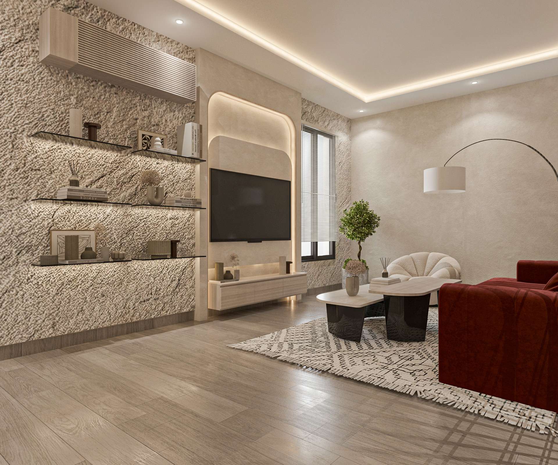 Thiết kế phòng khách theo phong cách Urban với gam màu trung tính chủ đạo Thiết kế phòng khách theo phong cách Urban với gam màu trung tính chủ đạo