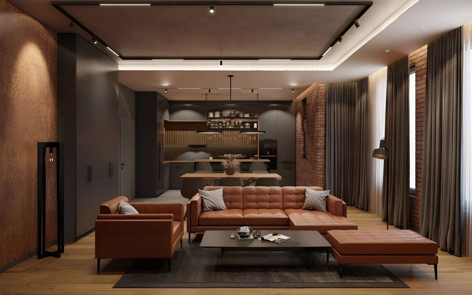 Sử dụng gạch thô cùng gỗ công nghiệp trong không gian nhà phong cách urban Sử dụng gạch thô cùng gỗ công nghiệp trong không gian nhà phong cách urban