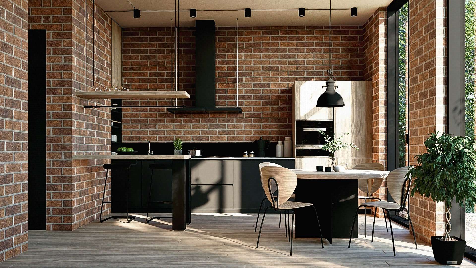 Bố trí cây xanh cùng lọ hoa góp phần làm phòng bếp Urban thêm phần sinh động Bố trí cây xanh cùng lọ hoa góp phần làm phòng bếp Urban thêm phần sinh động