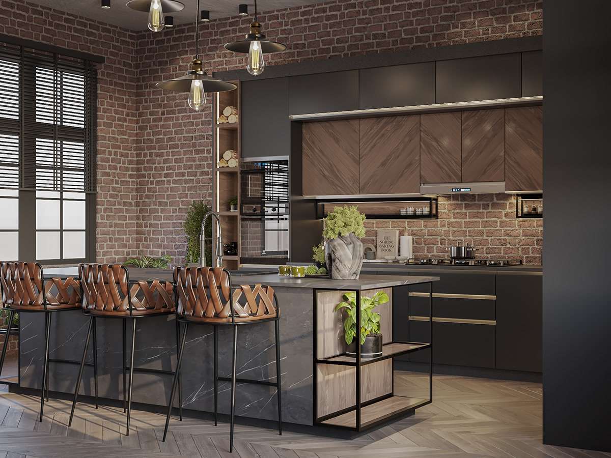 Không gian phòng bếp Urban được thiết kế hợp lý cùng những đồ nội thất hiện đại Không gian phòng bếp Urban được thiết kế hợp lý cùng những đồ nội thất hiện đại