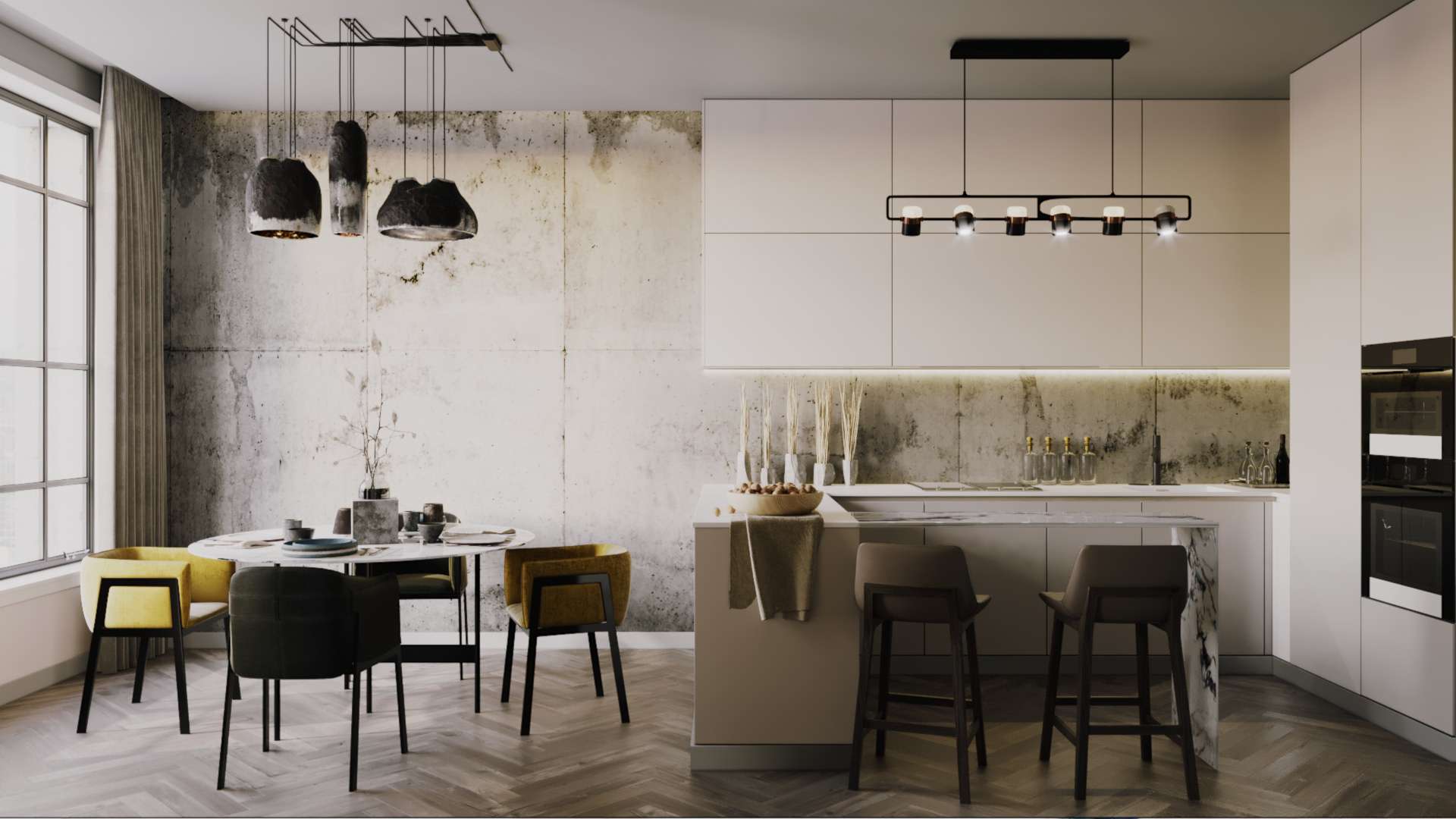 phong cach noi that urban Xi măng là chất liệu không thể thiếu trong phong cách Urban