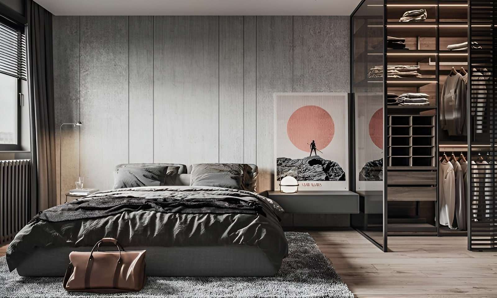 phong cach noi that urban Bố trí giường cạnh cửa sổ phòng ngủ Urban để tận dụng tối đa ánh sáng tự nhiên