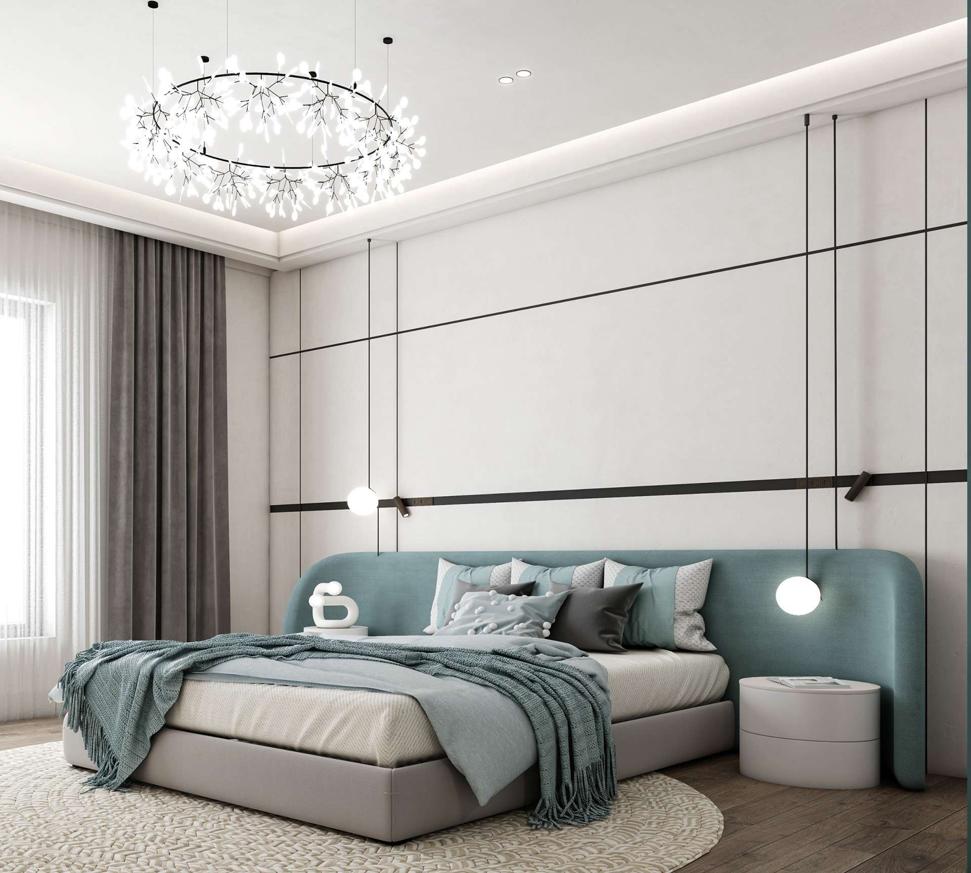 Với đa dạng về màu sắc, kiểu dáng và chất liệu, rèm cửa sẽ góp phần tô điểm cho không gian phòng ngủ thêm sang trọng và tinh tế. Với đa dạng về màu sắc, kiểu dáng và chất liệu, rèm cửa sẽ góp phần tô điểm cho không gian phòng ngủ thêm sang trọng và tinh tế.