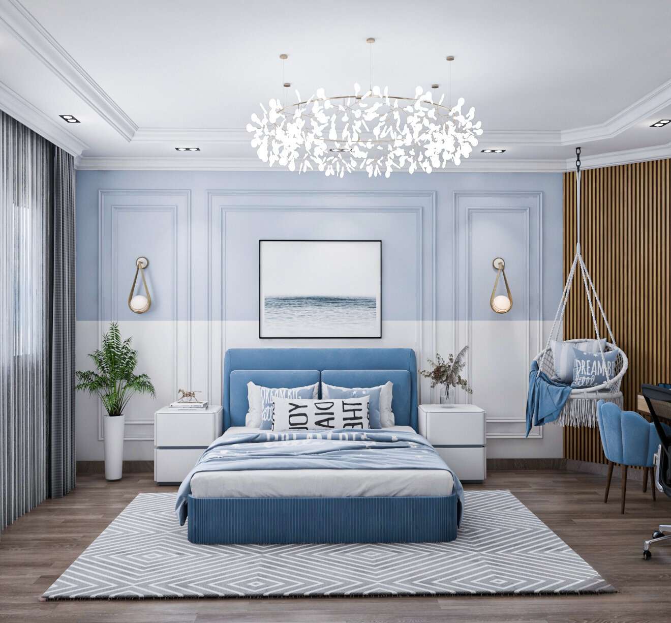 Phong cách nội thất tân cổ điển trong phòng ngủ bé gái 13 tuổi Phong cách nội thất tân cổ điển trong phòng ngủ bé gái 13 tuổi