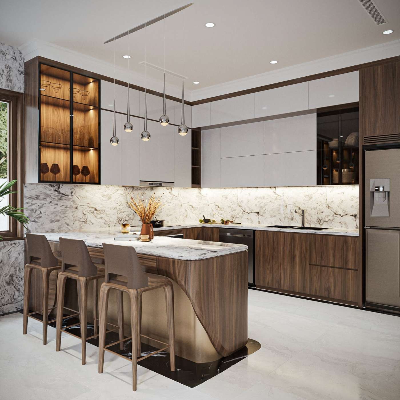 Những món đồ nội thất gỗ óc chó trong nhà bếp sang trọng đến từng chi tiết Những món đồ nội thất gỗ óc chó trong nhà bếp sang trọng đến từng chi tiết