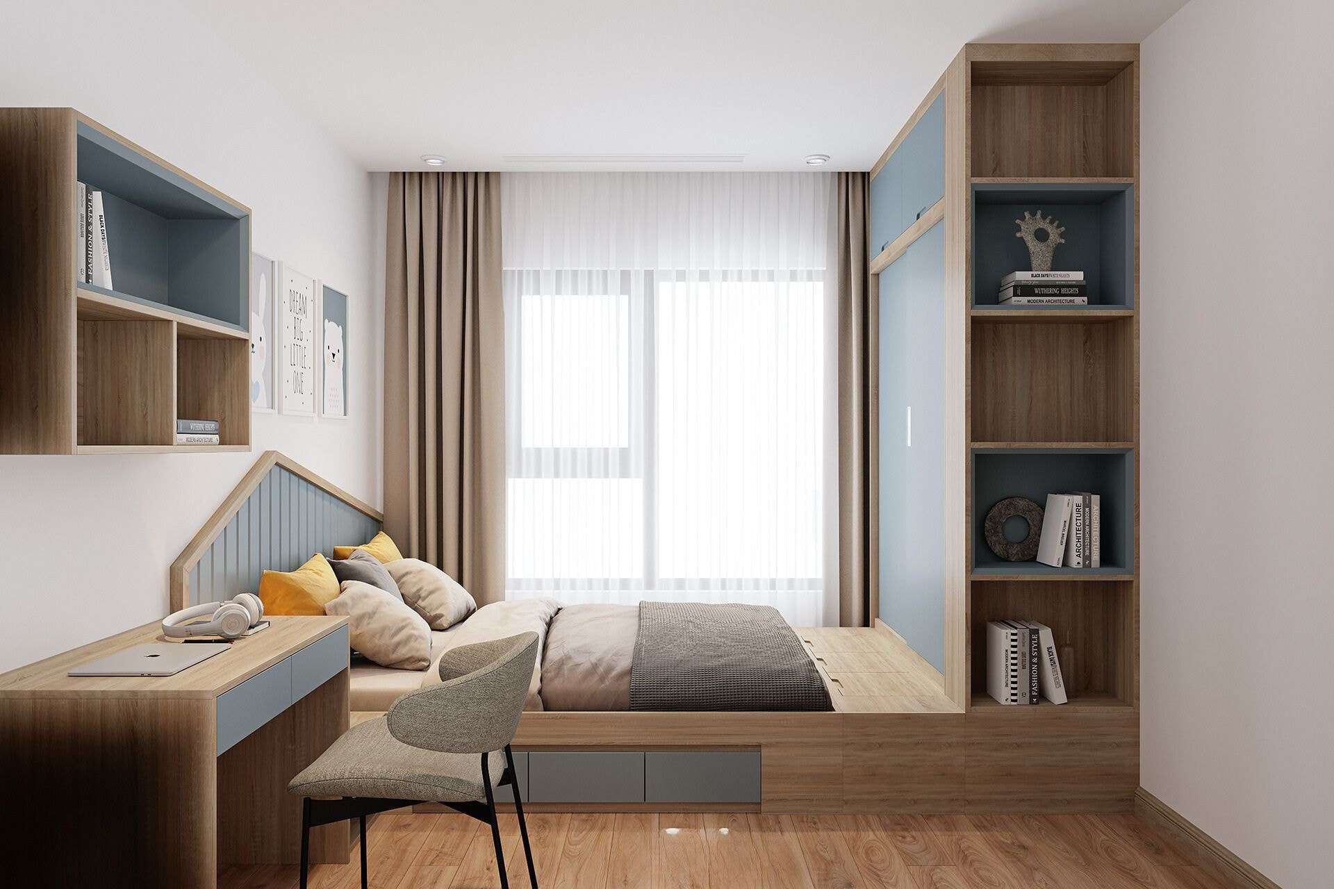 Thiết kế phòng ngủ nhỏ 10m2 cho vợ chồng với nội thất thông minh Thiết kế phòng ngủ nhỏ 10m2 cho vợ chồng với nội thất thông minh